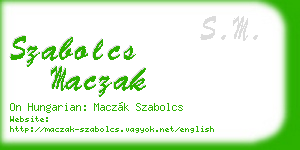 szabolcs maczak business card