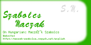 szabolcs maczak business card